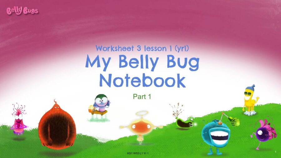 Worksheet 3 Lesson 1 - My Belly Bug Notebook part 1 yr 1