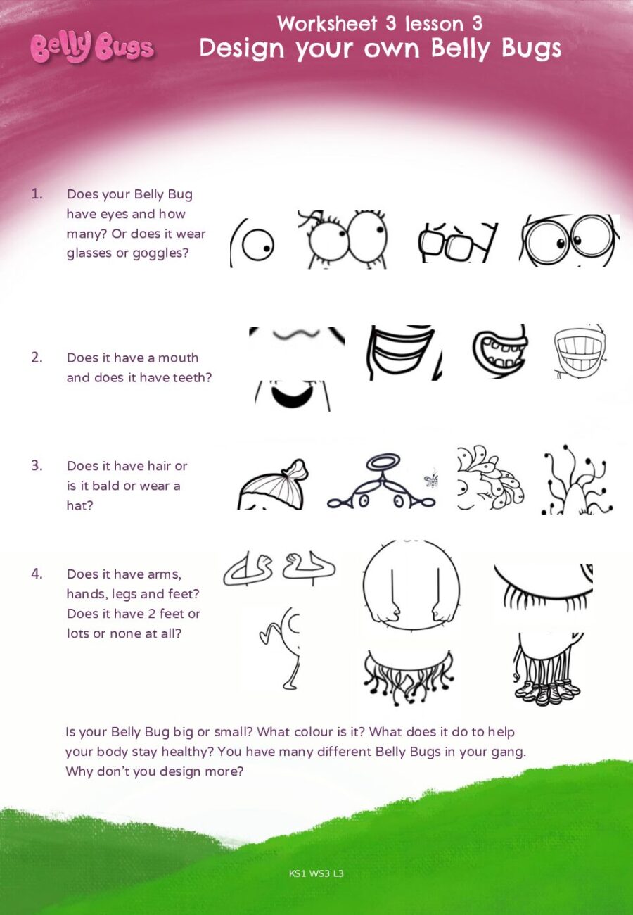 Worksheet 3 Lesson 3 Design Your Own Belly Bugs